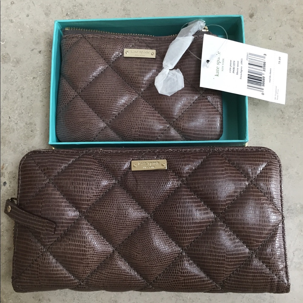 Kate Spade Brown Quilted Wallet NWT